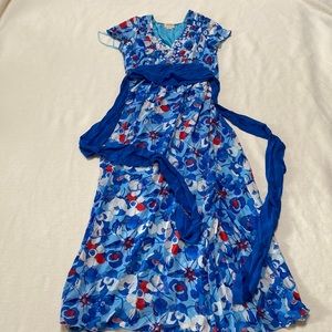 Anthropology (Peter Som)  Maxi Silk Dress Size 4 - blue/red, Excellent condition